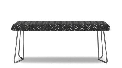 Mudcloth Big Arrows in Black and White Bench