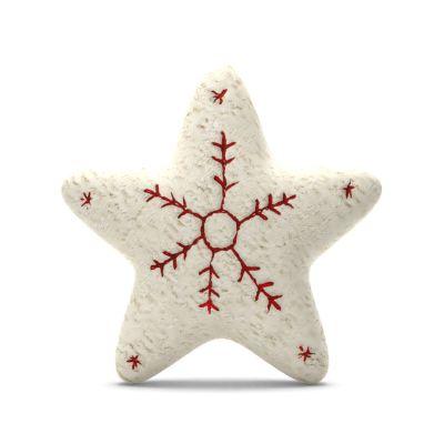 Cozy Embroidered Star Shaped Pillow Cover Ivory
