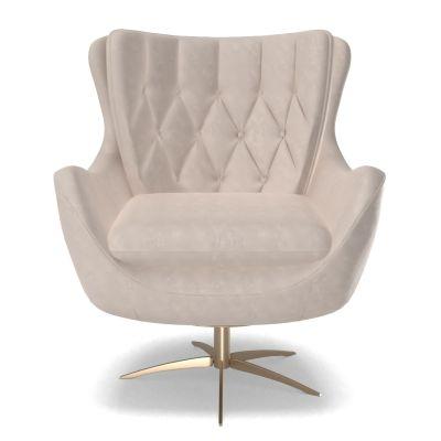 Wells Tufted Upholstered Swivel Armchair