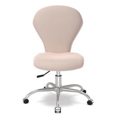 Round Upholstered Desk Chair Brushed Nickel Base