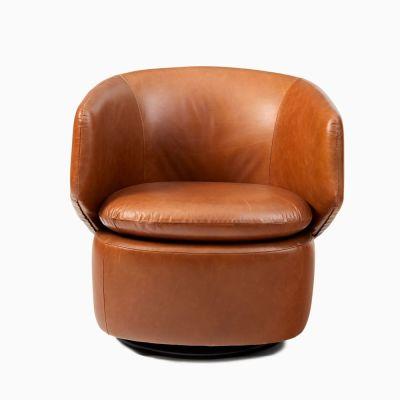 Crescent Leather Swivel Chair