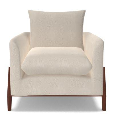 Elroy Sherpa Accent Chair with Wood Legs Cream
