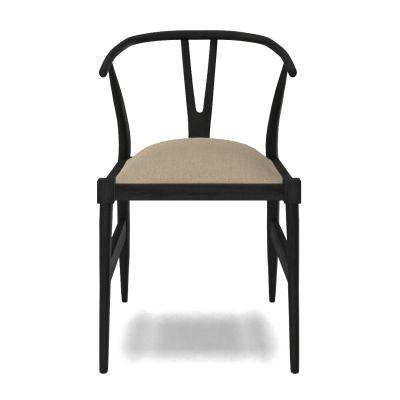 Aneitra Cotton Side Chair in Black Brown