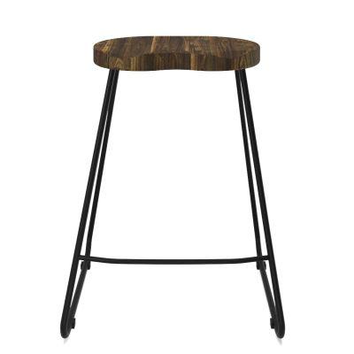Hull Low Back Wood/Metal Counter Height Barstool
