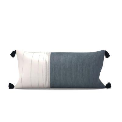 Oversized Colorblock Lumbar Throw Pillow Taupe With Insert-42"x16"