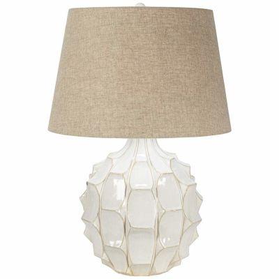 Cosgrove Round White Ceramic Modern Table Lamp