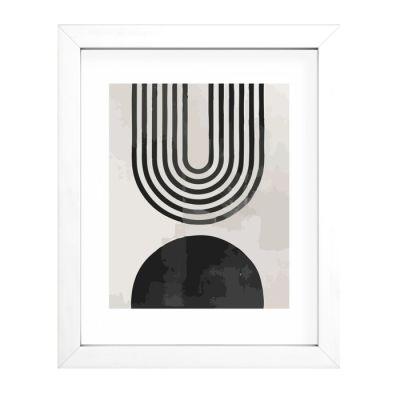 Classy Arc Black And White Recessed With frame-8"x10"