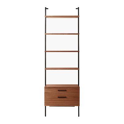 HELIX WALNUT BOOKCASE WITH 2 DRAWERS