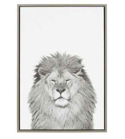 Lion Animal Print Black And White Portrait