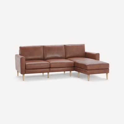Burrow Nomad Leather Reversible Chaise Sectional