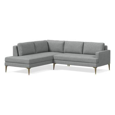 Andes Petite Sectional Set 56: RA 2 Seat Sofa - LA Terminal Chaise - Poly