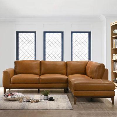 Spring Street Genuine Leather Sectional Sofa and  Chaise