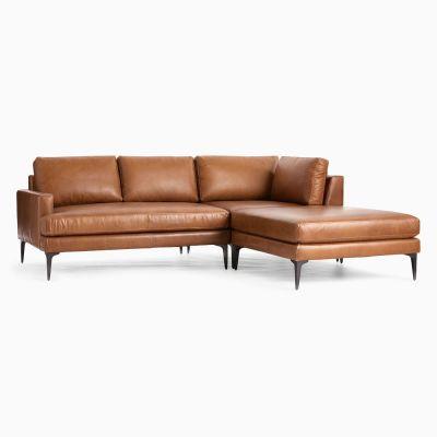 Andes Leather Chaise Sectional