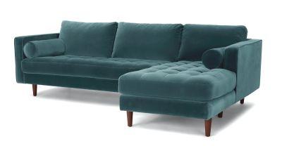 Sven Pacific Blue Right Sectional Sofa