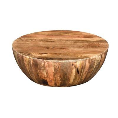Beliveau Solid Wood Drum Coffee Table
