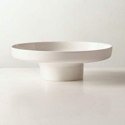Contempri Footed White Serving Bowl