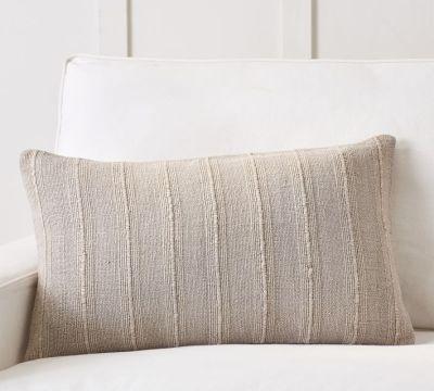 Relaxed Striped Lumbar Pillow Cover No Insert 26"x16"