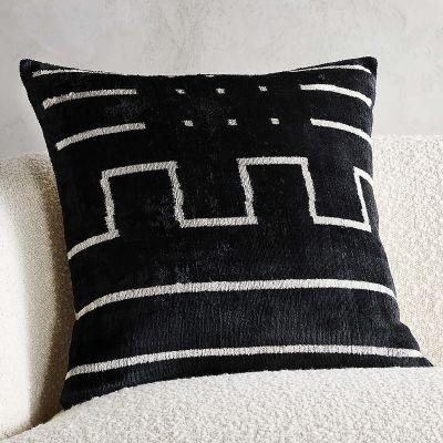 Modern Lines Turkish Silk Pillow With Feather Down Insert