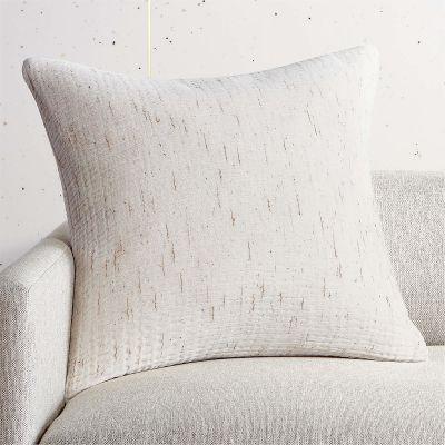 Nett Ivory Pillow With Feather With Insert-23"X23"