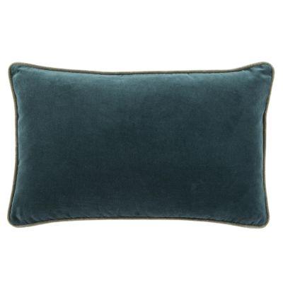 Lyla Solid TealGrey Pillow With Insert-21"x13"