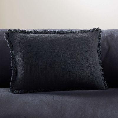 Eyelash Black Pillow With Insert-18"x12"