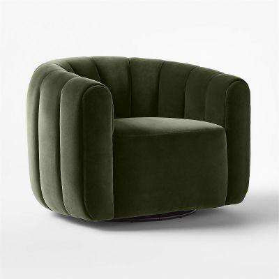Fitz Green Velvet Swivel Chair