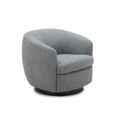 Marcy 34 Wide Polyester Swivel Barrel Chair