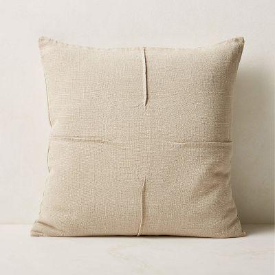 Tuck Natural Linen Throw Pillow with Down Alternative Insert-20"x20"