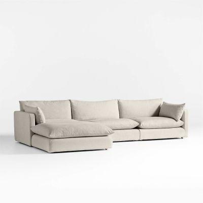 Unwind 4 Piece Reversible Slipcovered Sectional Sofa