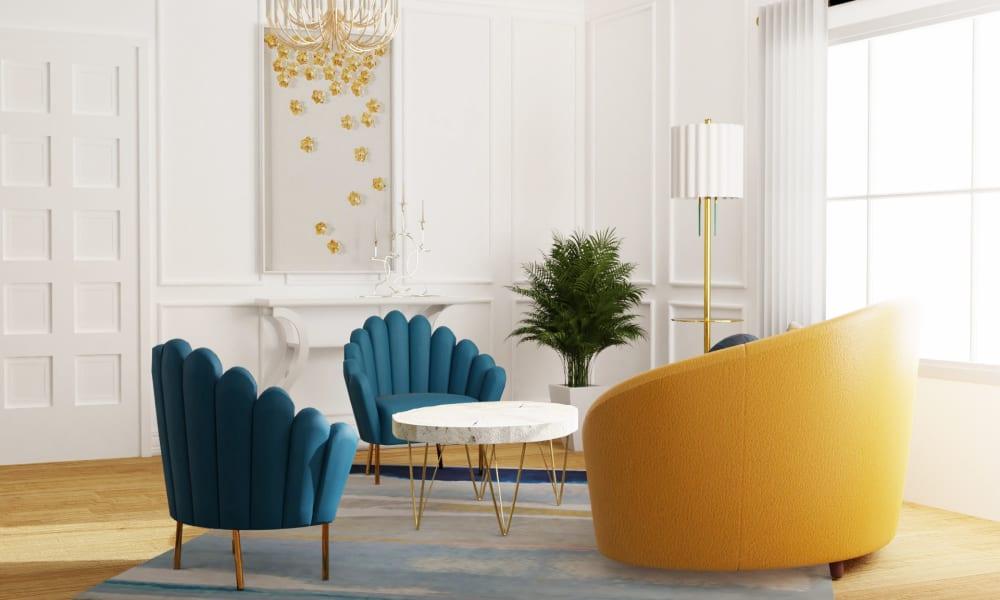 Jewel Tones Glamorous Living Room