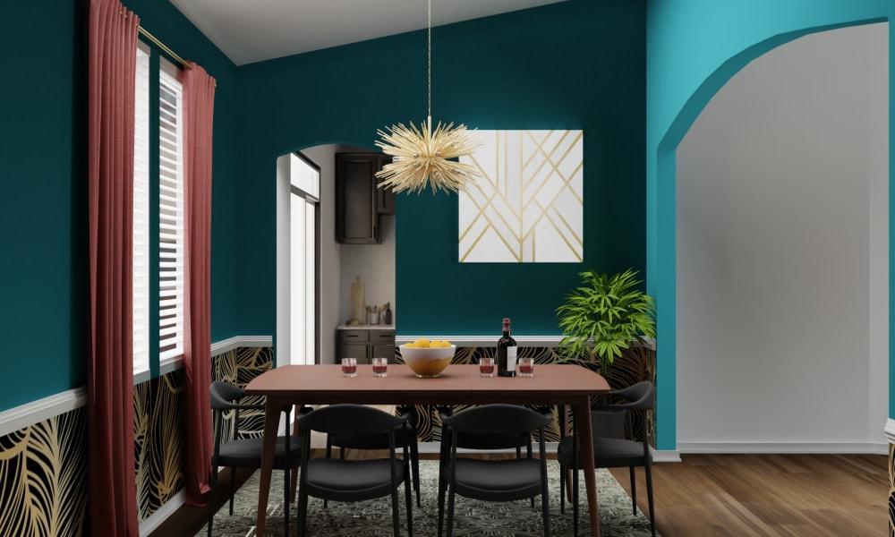 Bold Prints: Mid-Century Eclectic Dining Room