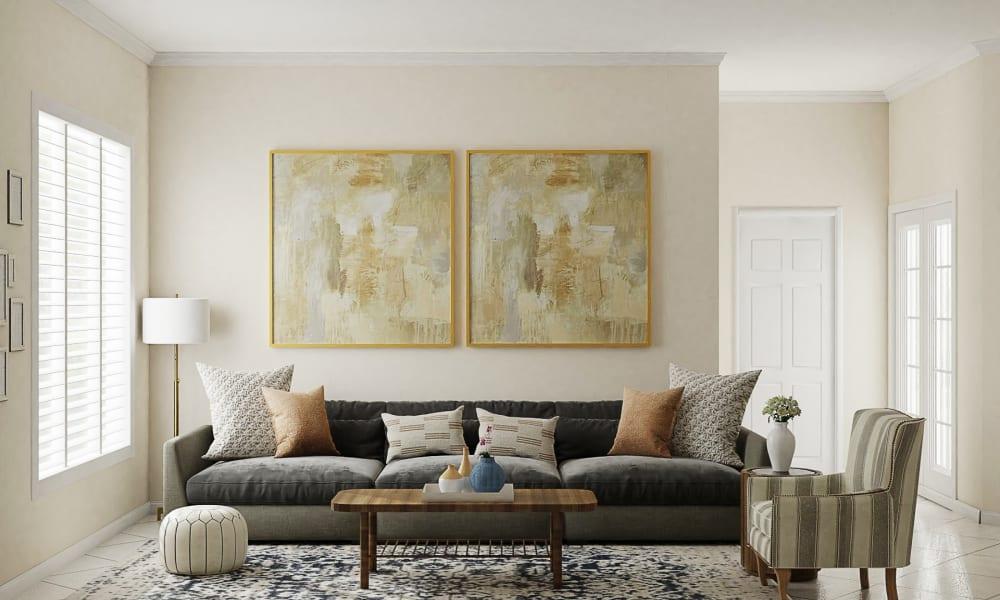 Modern Traditional Living Room with Statement Art 