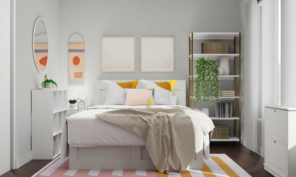 Bright Yellow Accents: Modern Transitional Bedroom
