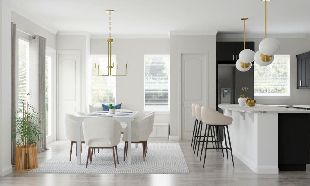 Monochromatic Color Palette: Modern Glam Dining Room