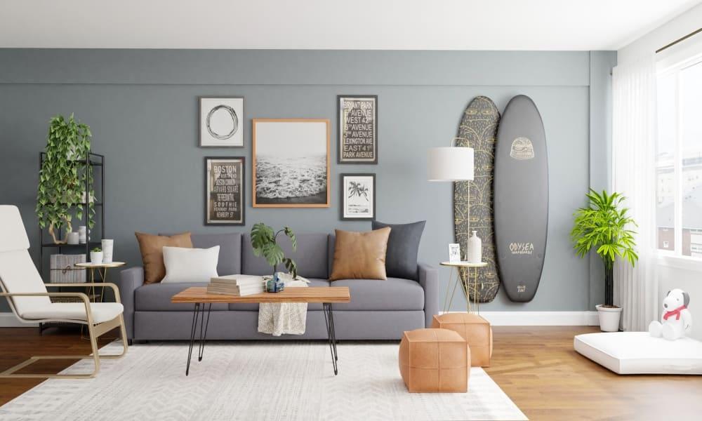 Surfing Vibes: Urban Minimalist Living Room