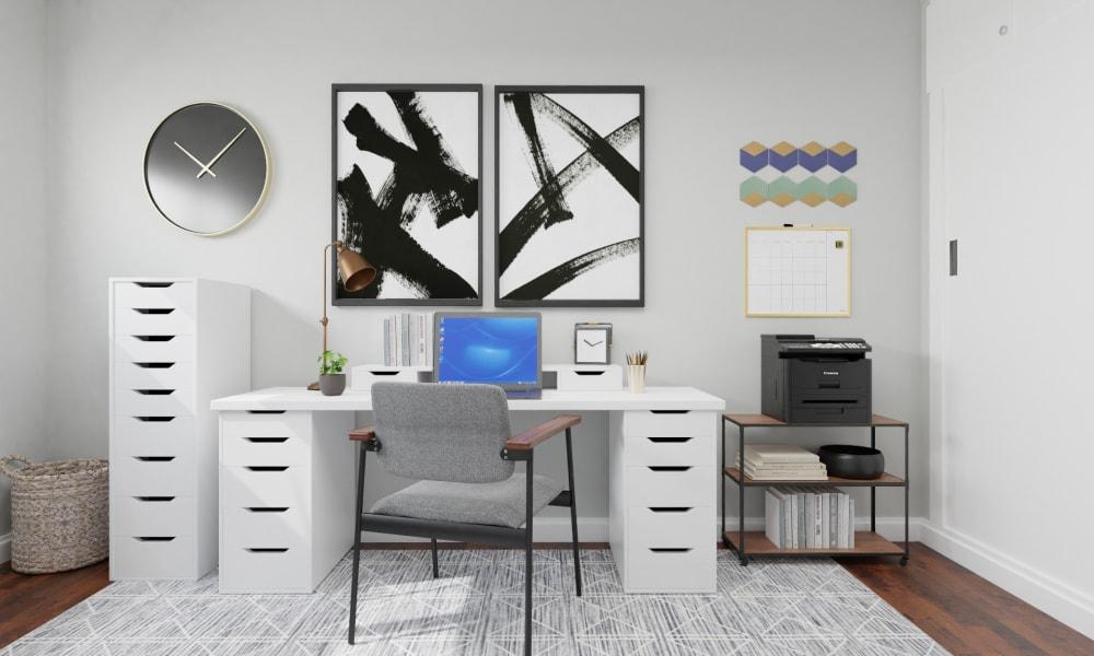 Monochromatic Design:  Urban Modern Home Office