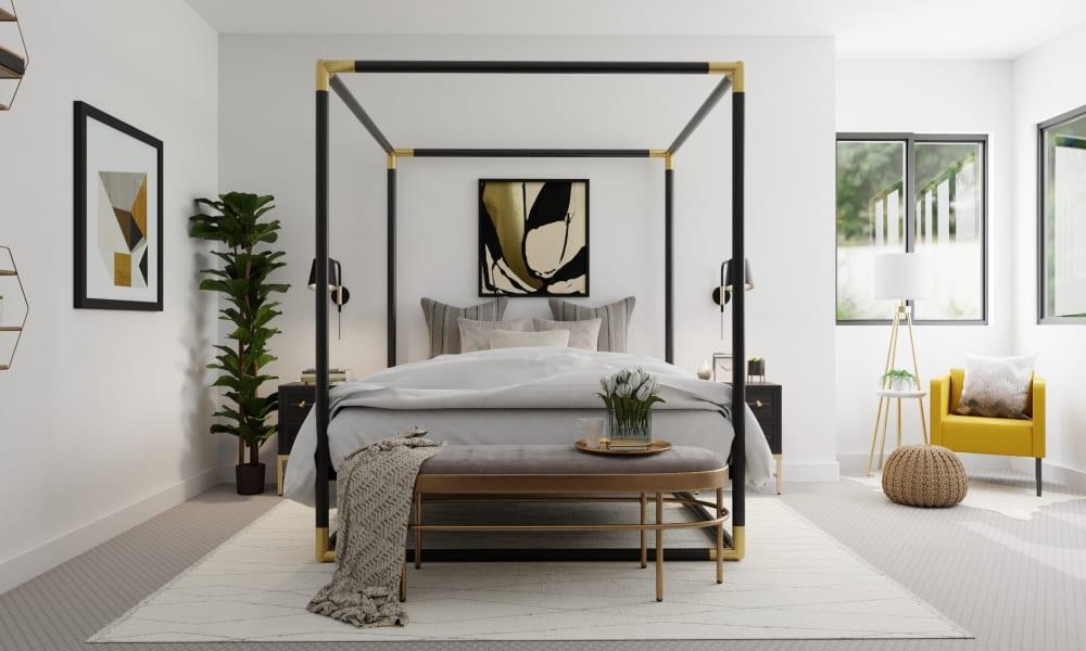 Statement Canopy Bed: Modern Glam Bedroom