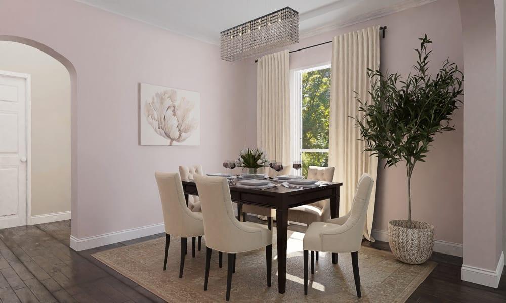 Chic Dining Room Pampered With A Feminine Touch