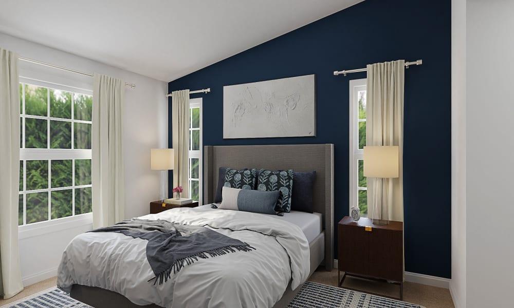 Shades of Blues: Transitional Bedroom with Modern Touches