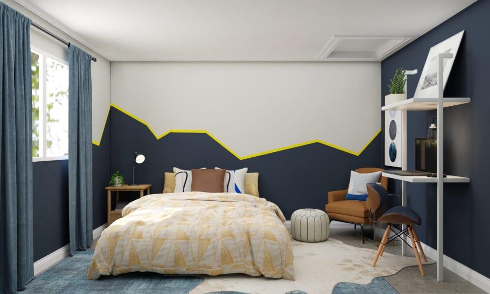 Accent Wall: Fun Scandinavian Kid's Bedroom