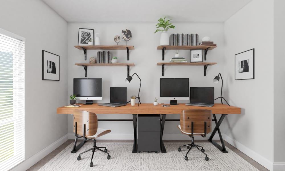 Hydroponic Wall: Mid-Century Modern Home Office