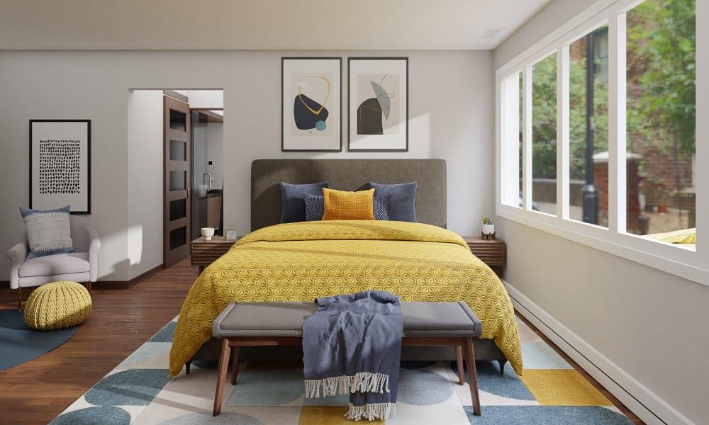 A Ray Of Sunshine In This Mid-Century Modern Bedroom