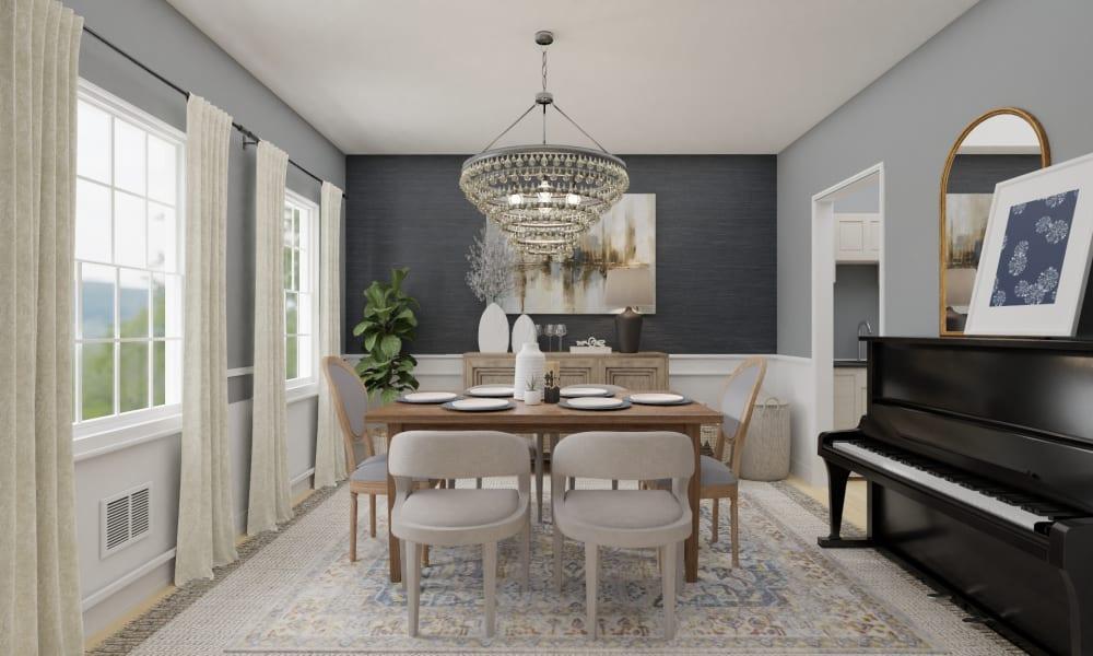 Crystal Chandelier: A Transitional Modern Dining Room