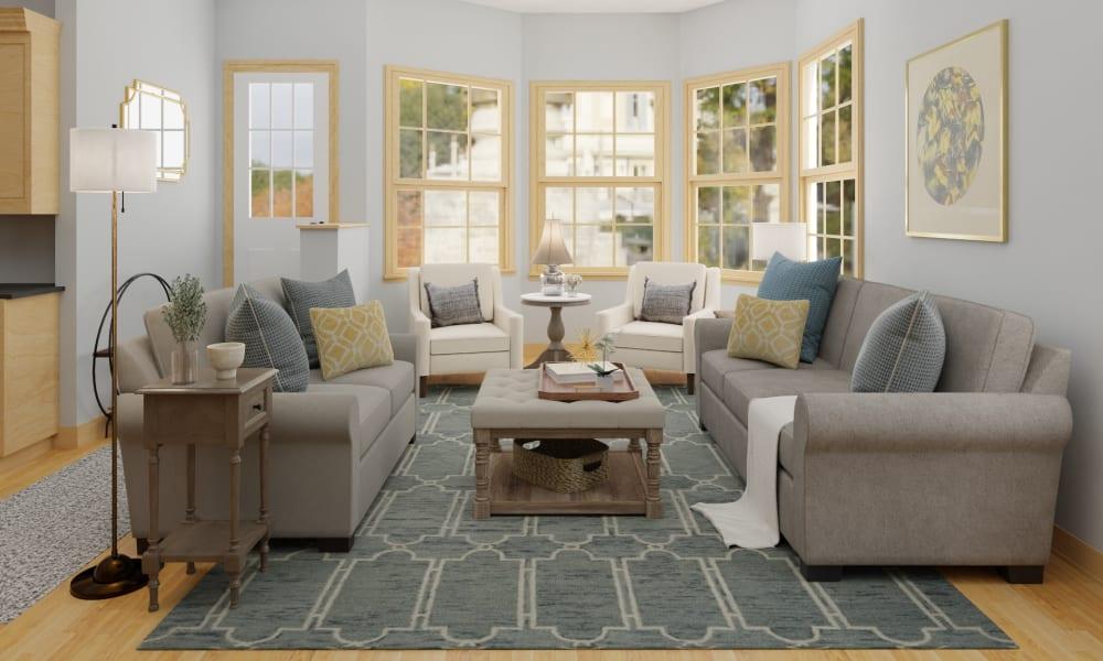 Sunny Yellows & Slate Grays: A Modern Glam Living Room