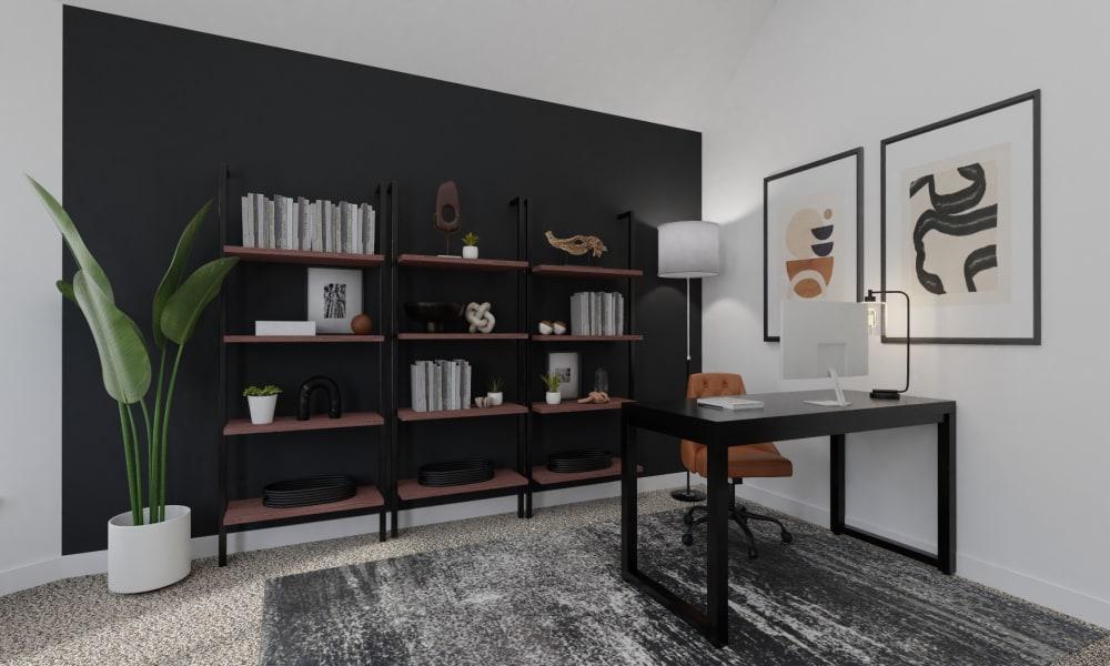 A Modern Industrial Home Office With A Mini Gym