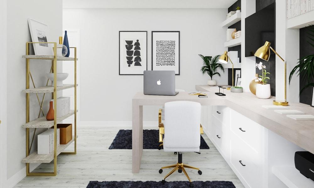 A Glamorous Co-Working Minimal Home Office