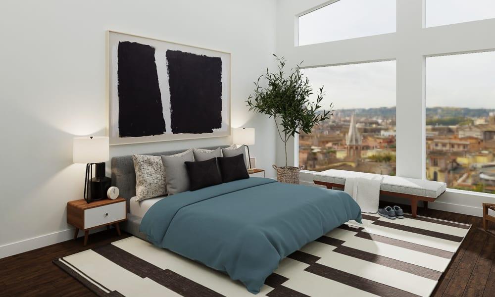 Stripes Of Black & White: A Modern Industrial Bedroom