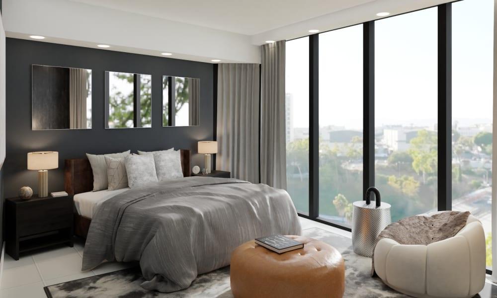 A Modern Bedroom With Dramatic Colors