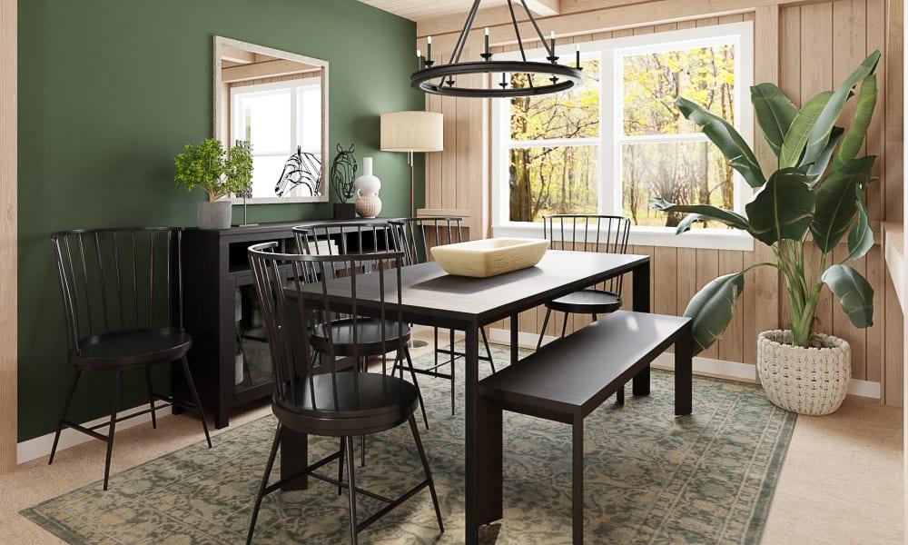 A Pine Green Rustic Farmhouse Dining Room