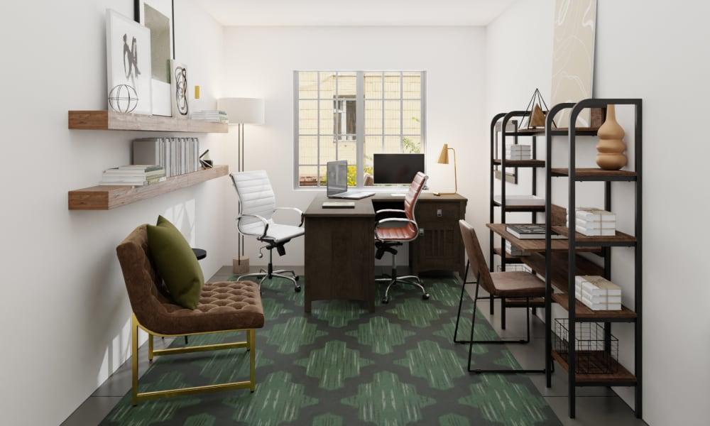 A Moss Green Modern Home Office